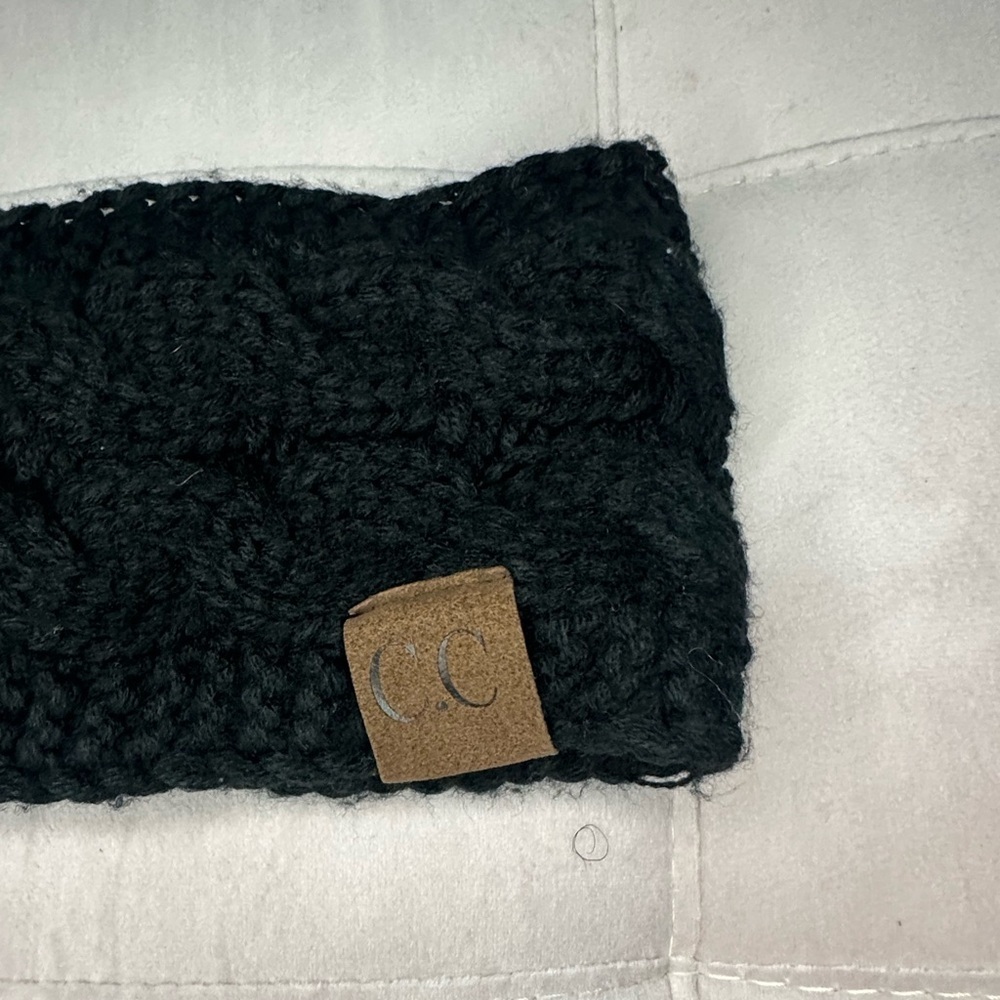C.C Soft Stretch Winter Warm Cable Knit Fuzzy Lined Ear Warmer Headband - Picture 3 of 4